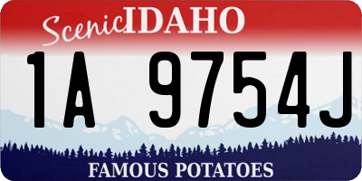 ID license plate 1A9754J