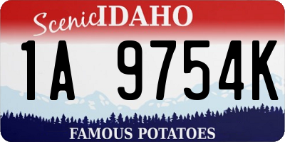 ID license plate 1A9754K