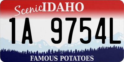 ID license plate 1A9754L
