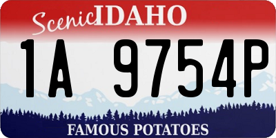 ID license plate 1A9754P