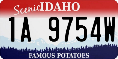 ID license plate 1A9754W