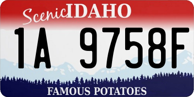 ID license plate 1A9758F