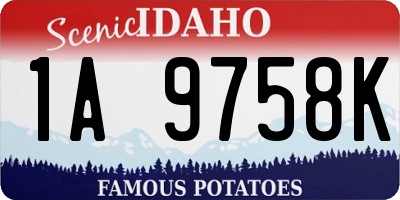 ID license plate 1A9758K