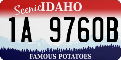 ID license plate 1A9760B