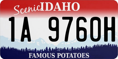 ID license plate 1A9760H