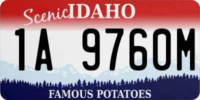 ID license plate 1A9760M