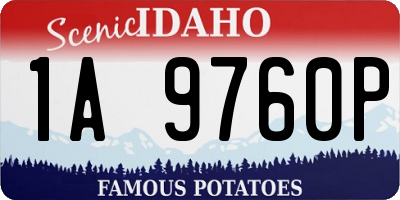 ID license plate 1A9760P