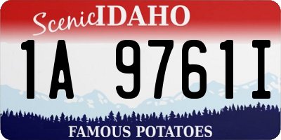 ID license plate 1A9761I