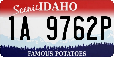 ID license plate 1A9762P