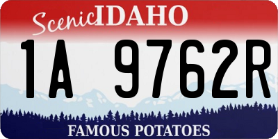 ID license plate 1A9762R
