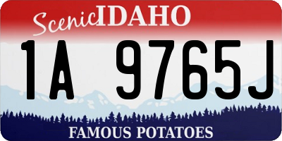 ID license plate 1A9765J