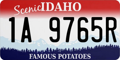 ID license plate 1A9765R