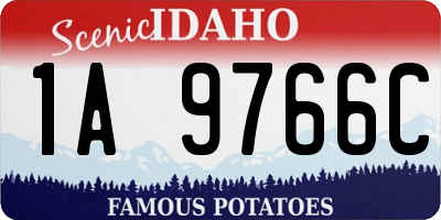 ID license plate 1A9766C