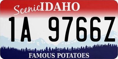 ID license plate 1A9766Z