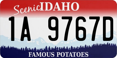 ID license plate 1A9767D