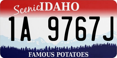 ID license plate 1A9767J