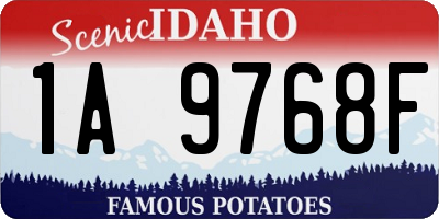 ID license plate 1A9768F