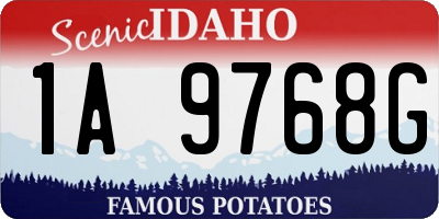 ID license plate 1A9768G