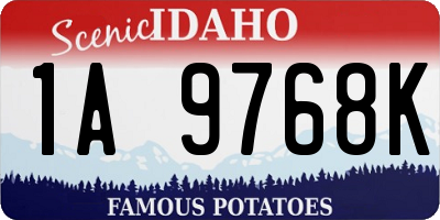 ID license plate 1A9768K