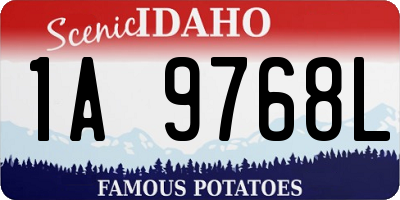 ID license plate 1A9768L