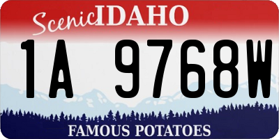 ID license plate 1A9768W