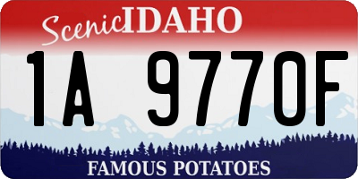 ID license plate 1A9770F
