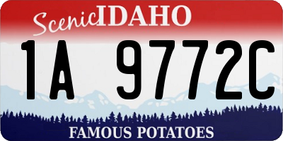 ID license plate 1A9772C
