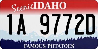 ID license plate 1A9772D