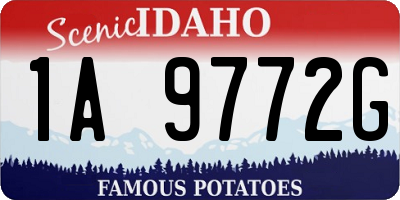 ID license plate 1A9772G