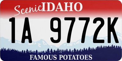ID license plate 1A9772K