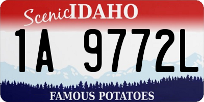 ID license plate 1A9772L