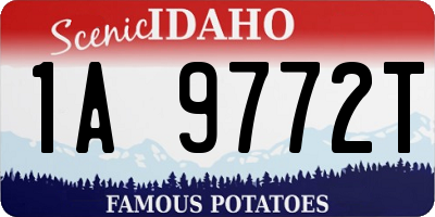 ID license plate 1A9772T
