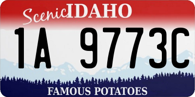 ID license plate 1A9773C