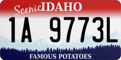 ID license plate 1A9773L