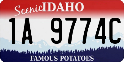 ID license plate 1A9774C