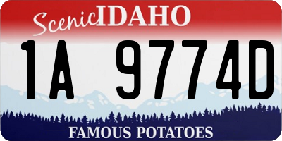 ID license plate 1A9774D