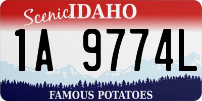 ID license plate 1A9774L