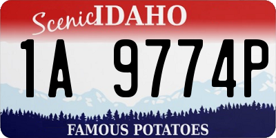 ID license plate 1A9774P