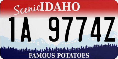 ID license plate 1A9774Z