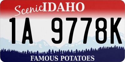 ID license plate 1A9778K