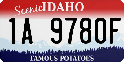 ID license plate 1A9780F