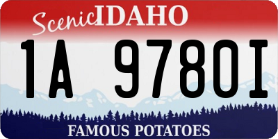 ID license plate 1A9780I