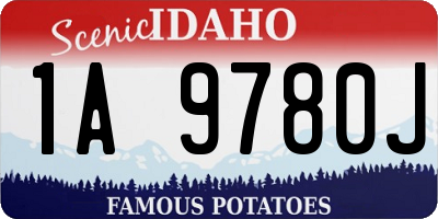 ID license plate 1A9780J