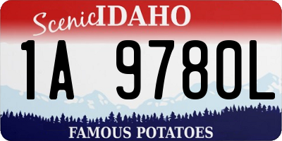 ID license plate 1A9780L
