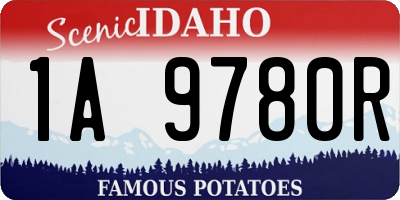ID license plate 1A9780R