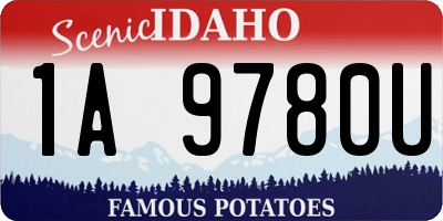 ID license plate 1A9780U