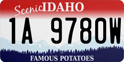 ID license plate 1A9780W