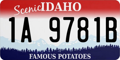 ID license plate 1A9781B