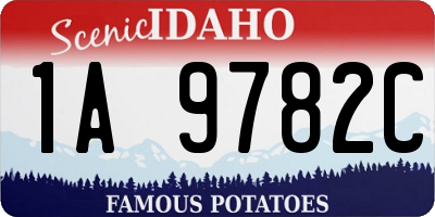 ID license plate 1A9782C