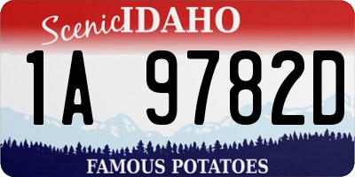 ID license plate 1A9782D